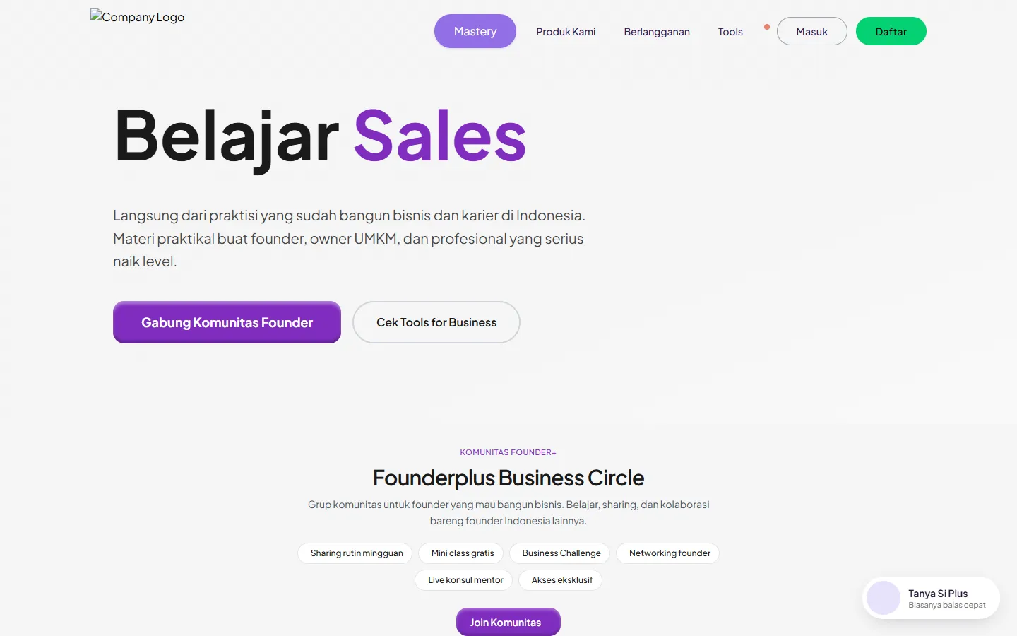 Beranda Founder+ Academy